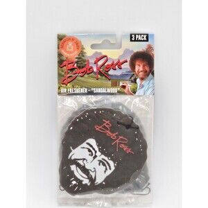 New Bob Ross Car Air Freshener Hanging Sandalwood Scented Sealed 3 Pack Headshot